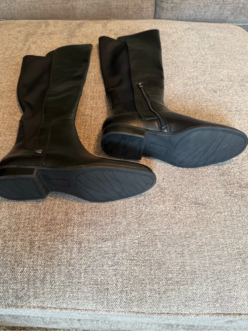 Anne Klein Black Over-the-Knee Riding Boots with Side Zip